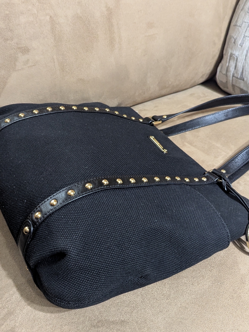 Michael Kors Black Studded Tote Bag - Picture 2 of 8